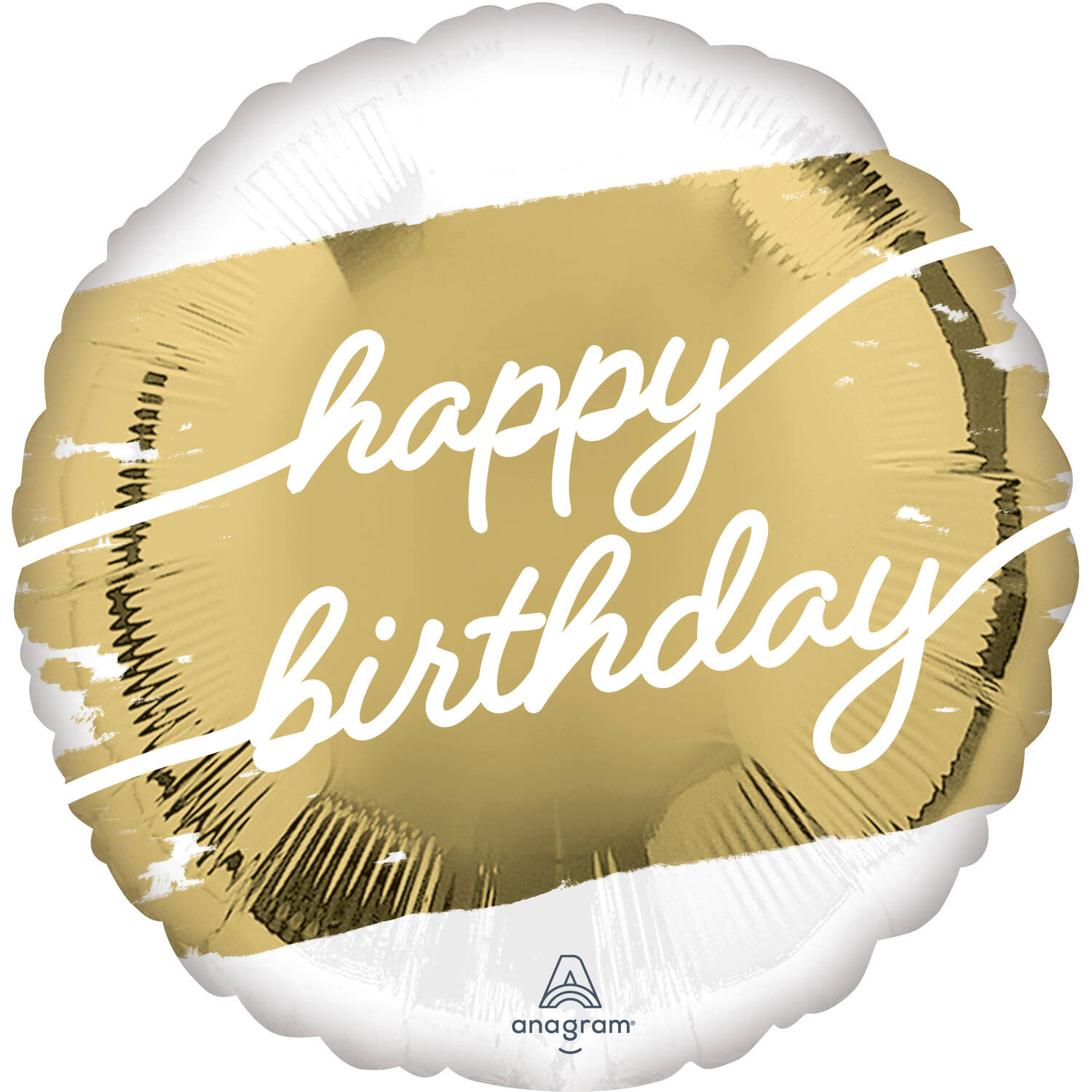 Foil Balloon - "happy birthday" - Golden Age - 45 cm